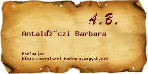 Antalóczi Barbara névjegykártya