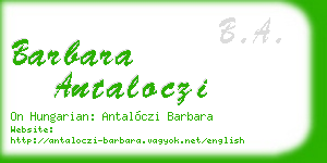 barbara antaloczi business card